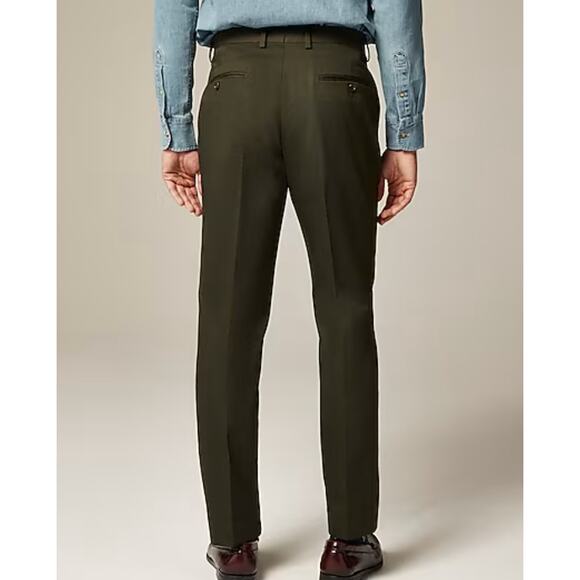 NWT J. Crew Men's Ludlow Slim-Fit Suit Dress Pant Italian Dark Olive Size 33x34 - Picture 2 of 16